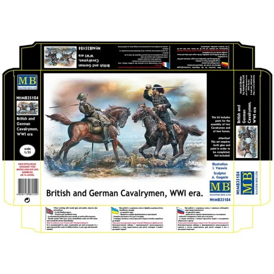 Master Box 35184 1/35 WWI British and German Cavalrymen - Model Figures