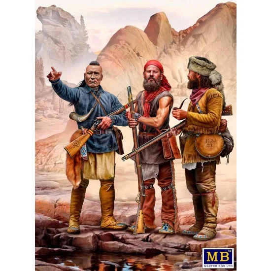 Master Box 35232 1/35 'The Mohicans' Indian Wars Series, the XVIII century #5 (3 figures) - Model Figures