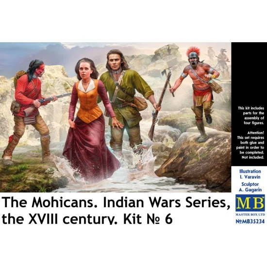 Master Box 35234 1/35 The Mohicans Indian Wars, the XVIII Century (4 figures) - Model Figures