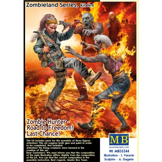 Master Box 35244 1/35 Zombieland Series Kit No. 4 - Road to Freedom! Last Chance! (3 figures)
