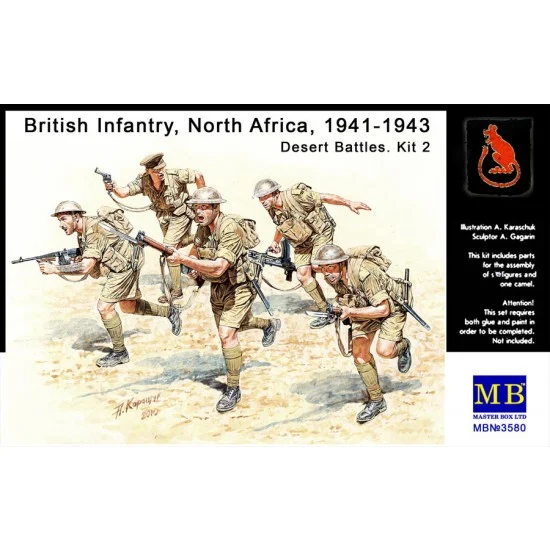 Master Box 3580 1/35 British Infantry Desert Battles in North Africa 1941-1943 No.2 (5 Figures)