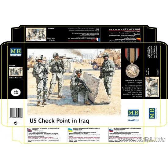 Master Box 3591 1/35 US Check Point in Iraq (4 figures) - Model Figures