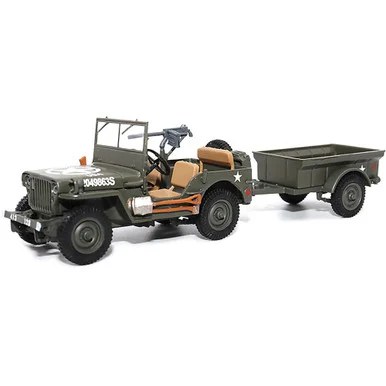 1/4-Ton Willys Jeep with Trailer 1/43 Die Cast Model 23200-44