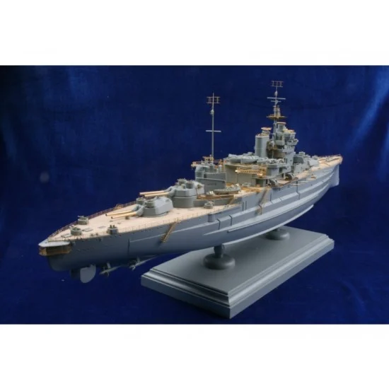 MK1 Design MD-35022 1/350 HMS Warspite Deluxe Upgrade Set (Wooden Deck+Photoetch+Barrels+Chain) for Academy kit #14105