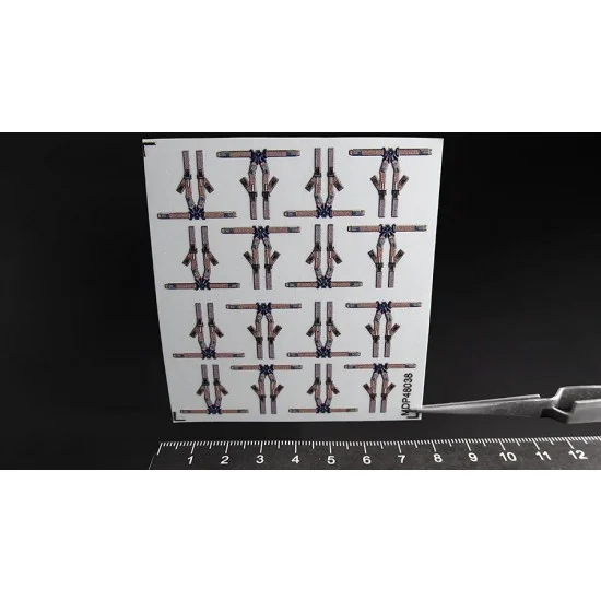 Metallic Details MDP48038 1/48 UH-60 Black Hawk Cabin Seatbelt Decals for 15 Seats