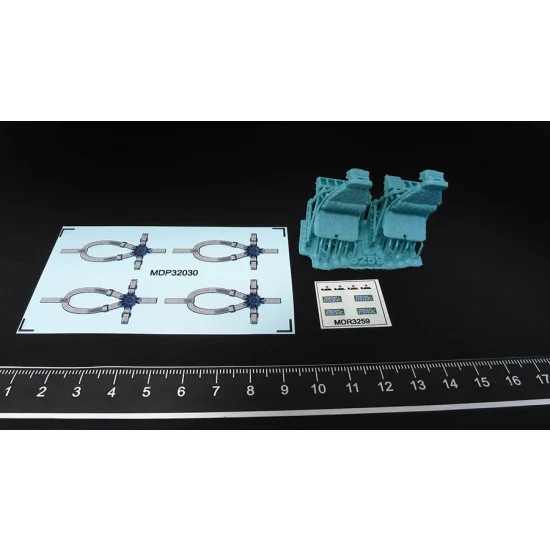 Metallic Details MDR3259 1/32 UH-60 Black Hawk, SH-60 Seahawk, MH-60 Early Pilot Seats for 2 Seats
