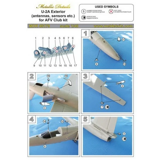Metallic Details MDR48179 1/48 Lockheed U-2A Exterior for AFV Club kits