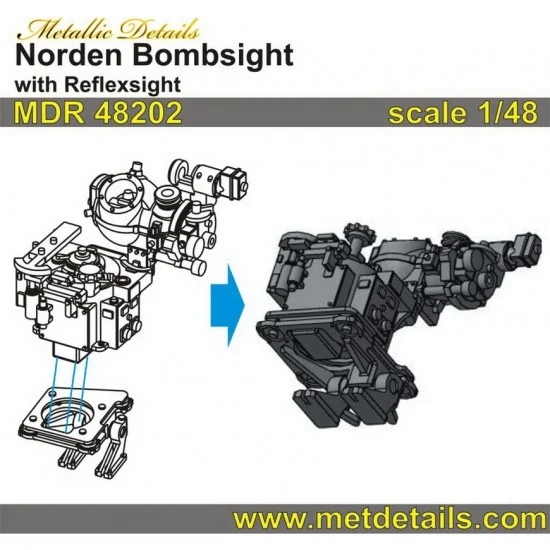 Metallic Details MDR48202 1/48 Norden Bombsight with Reflexsight - Model Planes