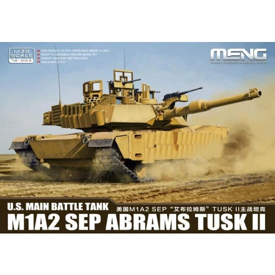 Meng 72-003 1/72 US M1A2 Abrams Tusk II Main Battle Tank