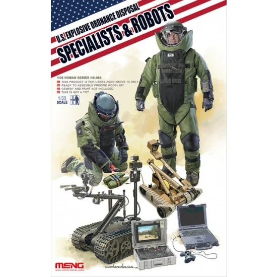 Meng HS003 1/35 US Explosive Ordnance Disposal Specialists and Robots (2 Figures+Robots) - Model Figures