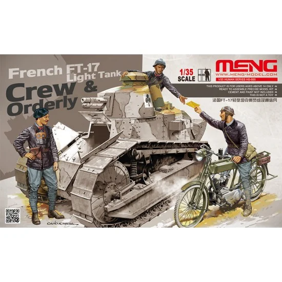 Meng HS005 1/35 French FT-7 Light Tank Crew and Orderly (3 Figures)