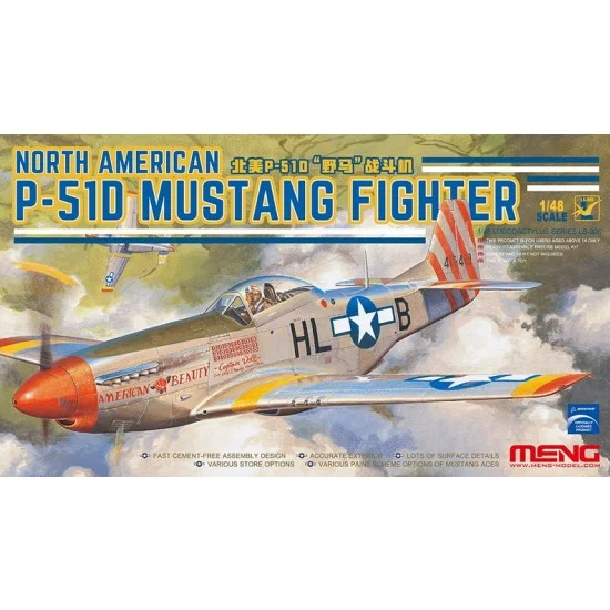 Meng LS006 1/48 North American P-51D Mustang Fighter with Decals