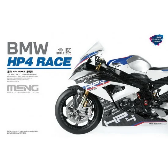 Meng MT004s 1/9 BMW HP4 Race Motorcycle (Pre-colored Edition)
