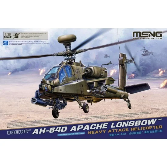 Meng QS004 1/35 Boeing AH-64D Apache Longbow Heavy Attack Helicopter