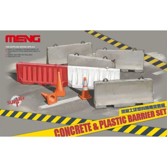 Meng SPS012 1/35 Concrete and Plastic Barrier Set - Scenics & Diorama