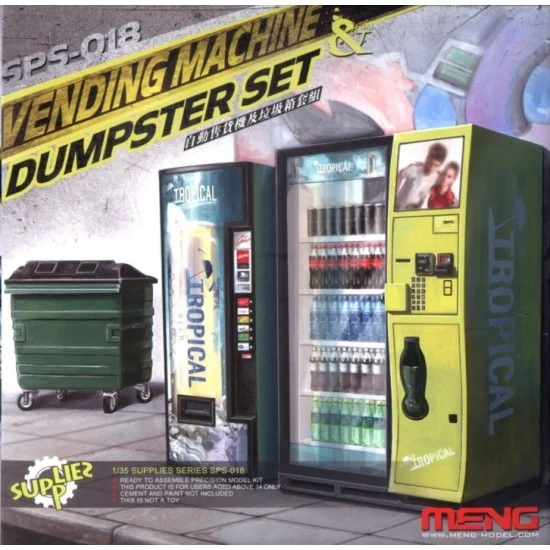 Meng SPS018 1/35 Vending Machine and Dustbin Set - Scenics & Diorama