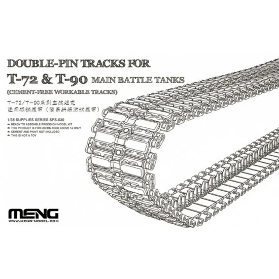 Meng SPS030 1/35 Double-Pin Cement-Free Workable Tracks for T-72 and T-90 Main Battle Tanks