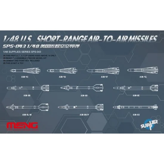 Meng SPS043 1/48 US Short-Range Air-to-Air Missiles