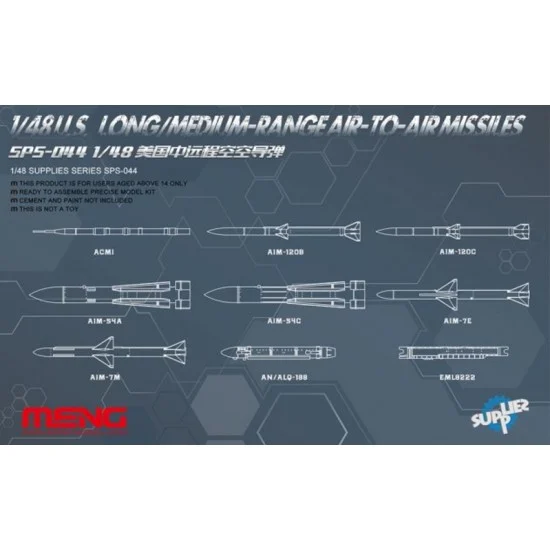 Meng SPS044 1/48 US Long/Medium-Range Air-to-Air Missiles