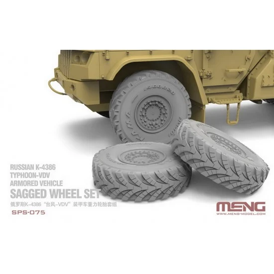 Meng SPS075 1/35 Russian K-4386 Typhoon-VDV Armoured Vehicle Sagged Wheel Set for MENG-VS014