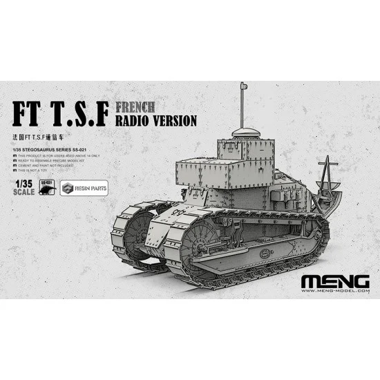 Meng SS021 1/35 French FT T.S.F Radio Version Communication Command Vehicle - Military Vehicles & Tanks
