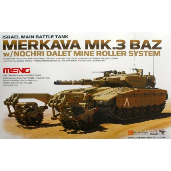 Meng TS005 1/35 Israel Main Battle Tank Merkava Mk.3 BAZ w/Nochri Dalet Mine Roller System - Military Vehicles & Tanks