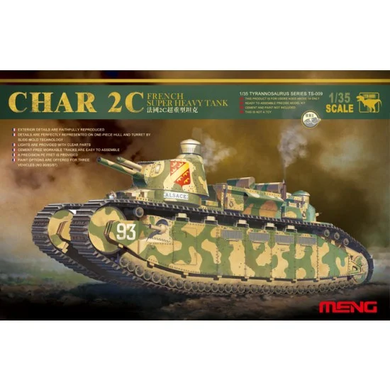 Meng TS009 1/35 WWI French Char 2C Heavy Super Heavy Tank #TS-009
