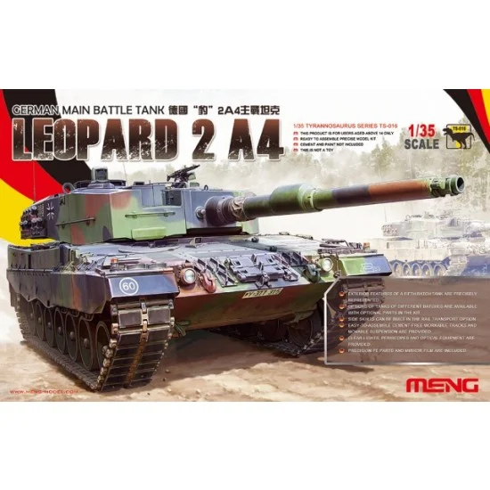Meng TS016 1/35 German Main Battle Tank Leopard 2A4 - Military Vehicles & Tanks