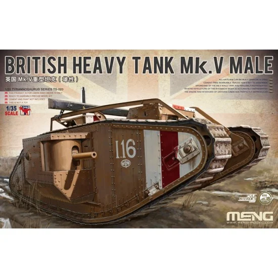 Meng TS020 1/35 British Heavy Tank Mk.V Male - Military Vehicles & Tanks