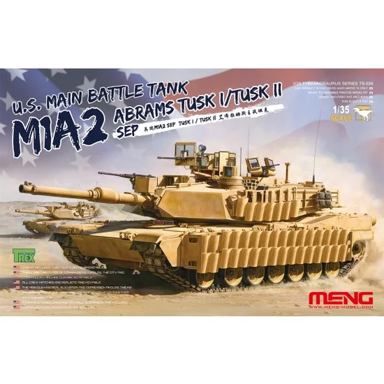 Meng TS026 1/35 US Main Battle Tank M1A2 SEP Abrams Tusk I/Tusk II - Military Vehicles & Tanks