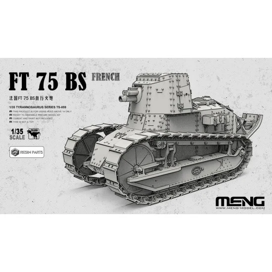 Meng TS059 1/35 French FT 75 BS Light Tank - Military Vehicles & Tanks
