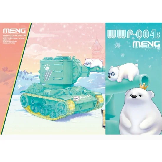 Meng WWP004s World War Toons - Kliment Voroshilov KV-2 Tank w/Bear Figure (snap-fit)