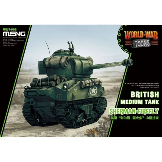 Meng WWT008 World War Toons - British Medium Tank Sherman-Firefly [Q Version]