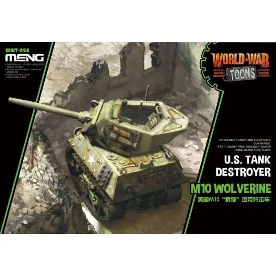 Meng WWT020 World War Toons - US Tank Destroyer M10 Wolverine [snap-fit Q version]