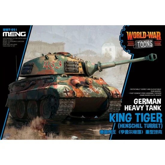 Meng WWT021 World War Toons - German Heavy Tank King Tiger (Henschel Turret) Chibi Tank