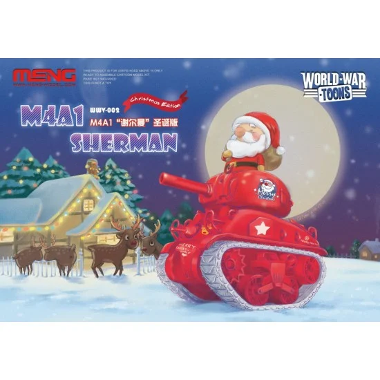 Meng WWV002 World War Toons - M4A1 Sherman Christmas Edition [Q Version] (snap-fit)
