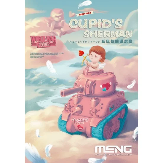Meng WWV003 World War Toons - Cupid's Sherman Q Tank (pre-colour, snap-fit)