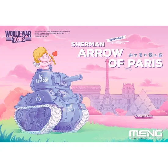 Meng WWV005 Chibi Tank - Sherman Arrow of Paris (snap-fit kit)