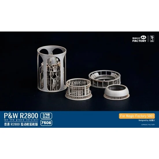 Magic Factory 7506 1/48 F4U Corsair P&W R-2800 Engine On Plane Ver for Magic Factory MF-5001
