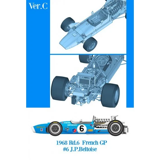 Model Factory Hiro K845 1/12 Matra MS11 F1 J.P. Beltoise Ver.C: 1968 Rd.6 French GP Multi-material kit