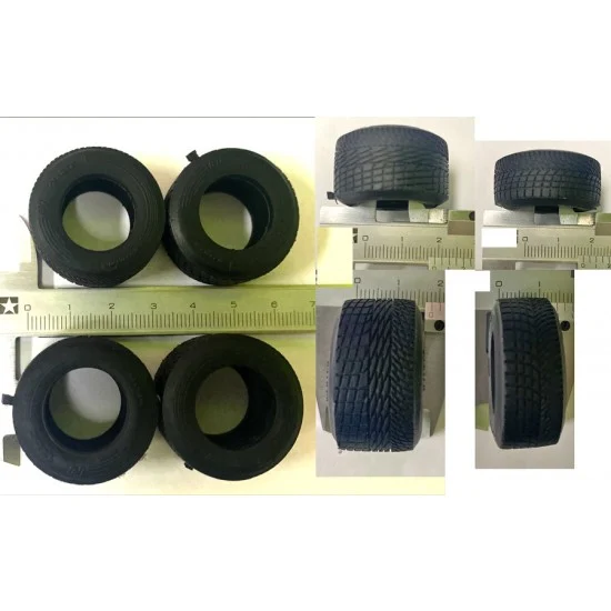 Model Factory Hiro P1051 1/20 1990s F1 Narrow Rain Tyres for Tamiya kit (4pcs) - Model Cars