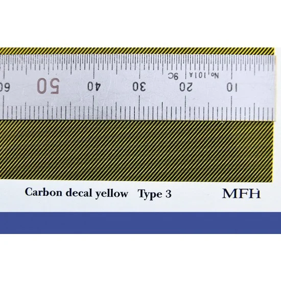 Model Factory Hiro P1173 Carbon Decal Yellow [Kevlar] Type 3 for 1/20 1/24 kits - Model Cars