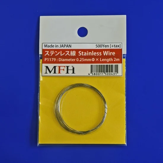 Model Factory Hiro P1179 Stainless Wire (diameter 0.25mm, Length 2m) - Hobby Tools & Supplies