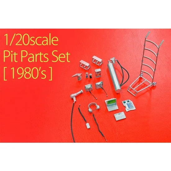 Model Factory Hiro P1226 1/20 F1 Pit Scene Parts Set 1980s (white metal) - Model Cars