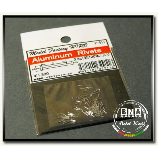 Model Factory Hiro P911 Aluminum Rivets 1.2g (about 100pcs) - Model Cars