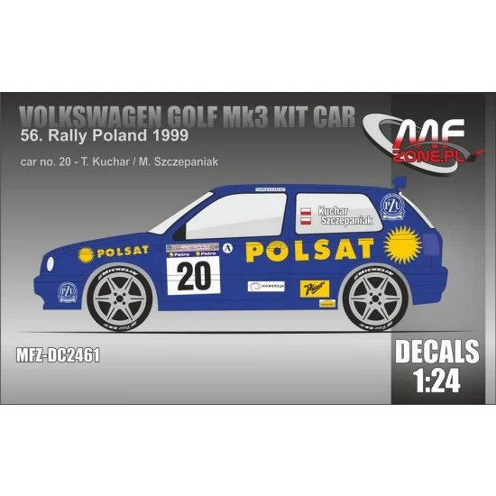 MF-Zone DC2461 1/24 Volkswagen Golf MK3 Kit Car Kuchar - 56th Rally Poland 1999 Decal