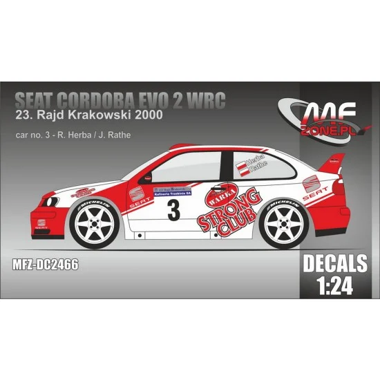 MF-Zone DC2466 1/24 Seat Cordoba EVO 2 WRC Herba - 23rd Krakow Rally 2000 Decal