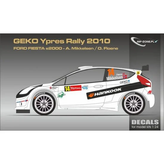 MF-Zone DC247 1/24 Ford Fiesta s2000 - GEKO Ypres Rally 2010 Decal for Belkits BEL-002