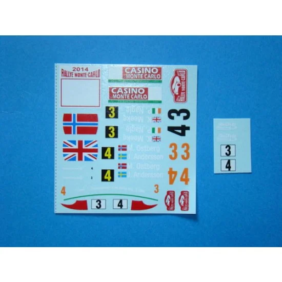 MF-Zone DC248 1/24 Citroen DS3 WRC Meeke / Ostberg - Monte Carlo 2014 Decal for Heller 80758