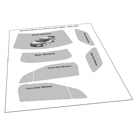 MF-Zone SZ03 1/24 Citroen DS3 WRC Heller Window Masking